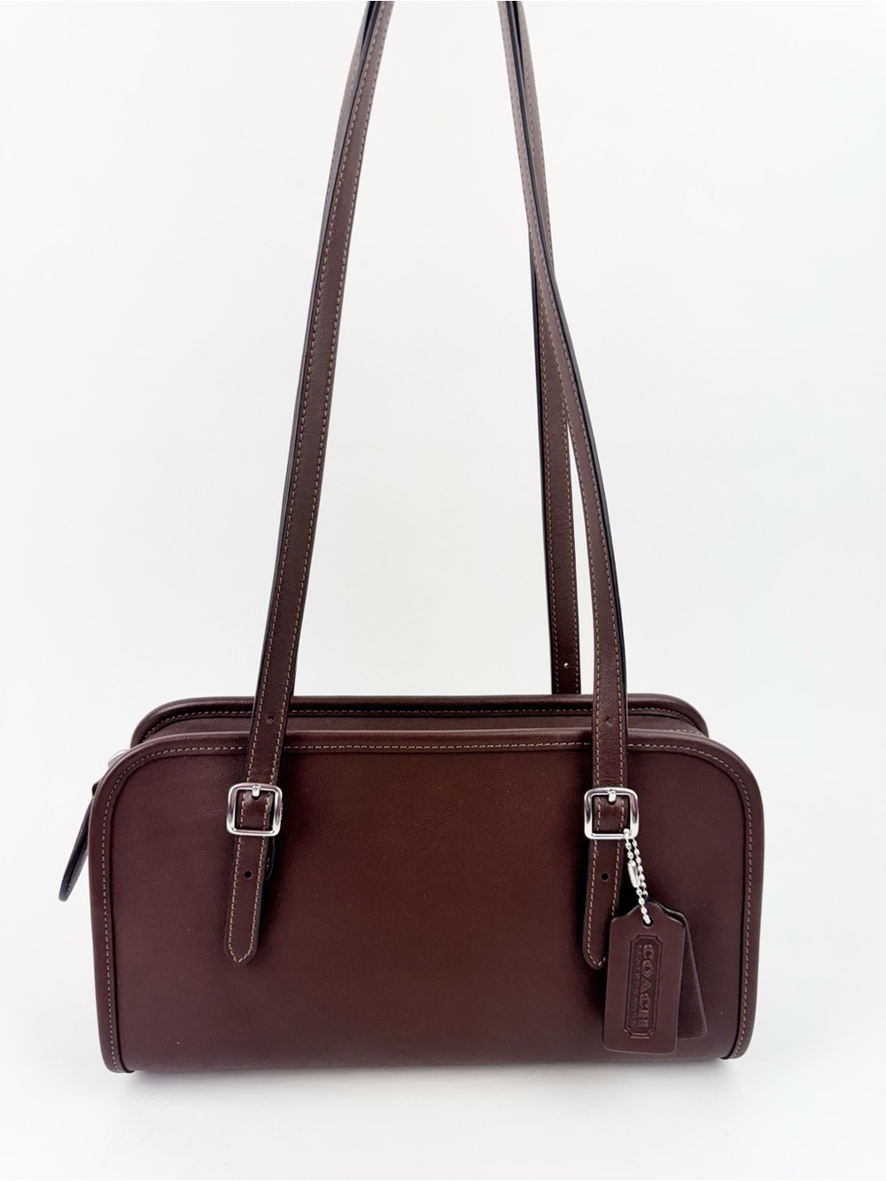 Coach Swing Zip Mahogany Brown Leather Shoulder Bag Re-Edition CM565